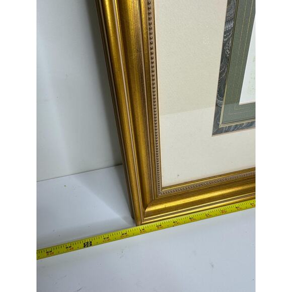 Beautiful Vintage Gold Framed Chickadee Lithograph Signed , Vintage Bird Print - Picture 5 of 9